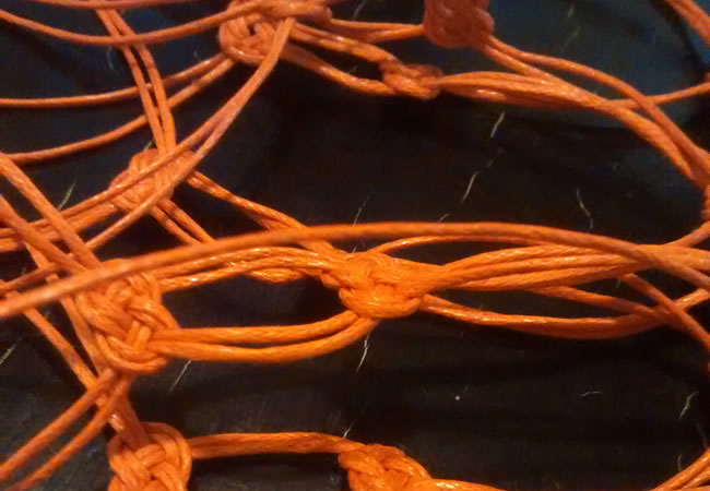 Orange Knots Plant Hanger